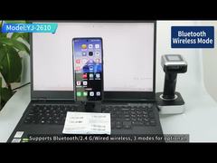 2D Handheld Bar Code Reader Cordless Automatic Barcode Scanner Black With Screen Display